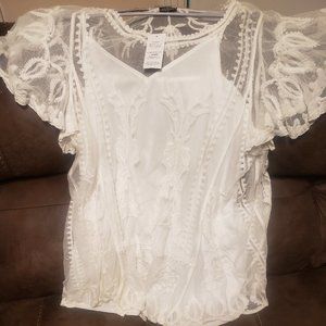 Lace flutter sleeve Tunic